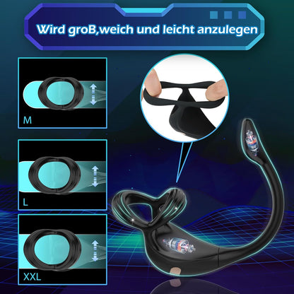 Dual Penisring Erotischer dreieckiger Massagegerät mit 10 Vibrationsmodi