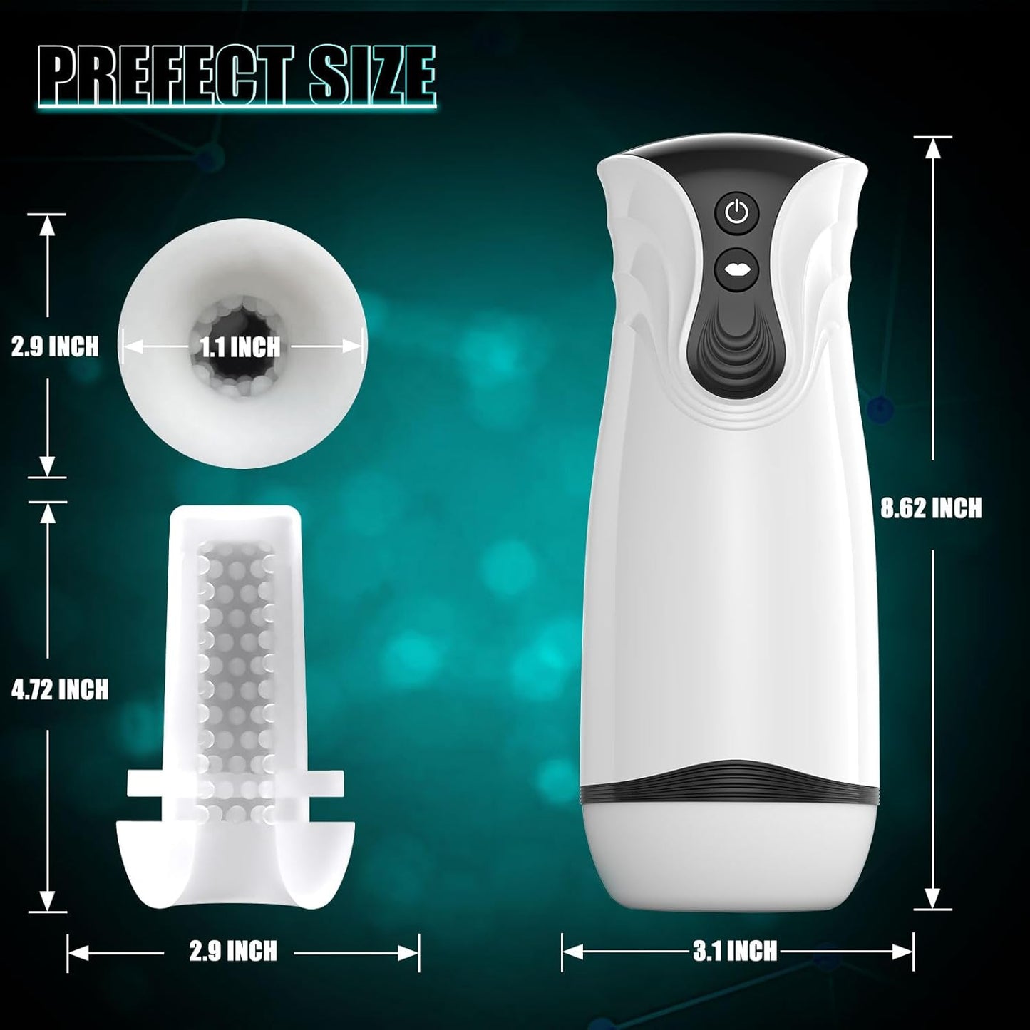 Elektrischer Masturbator Penis Masturbatoren Cup Blowjob mit 10 Vibration & 4 Saugmodi