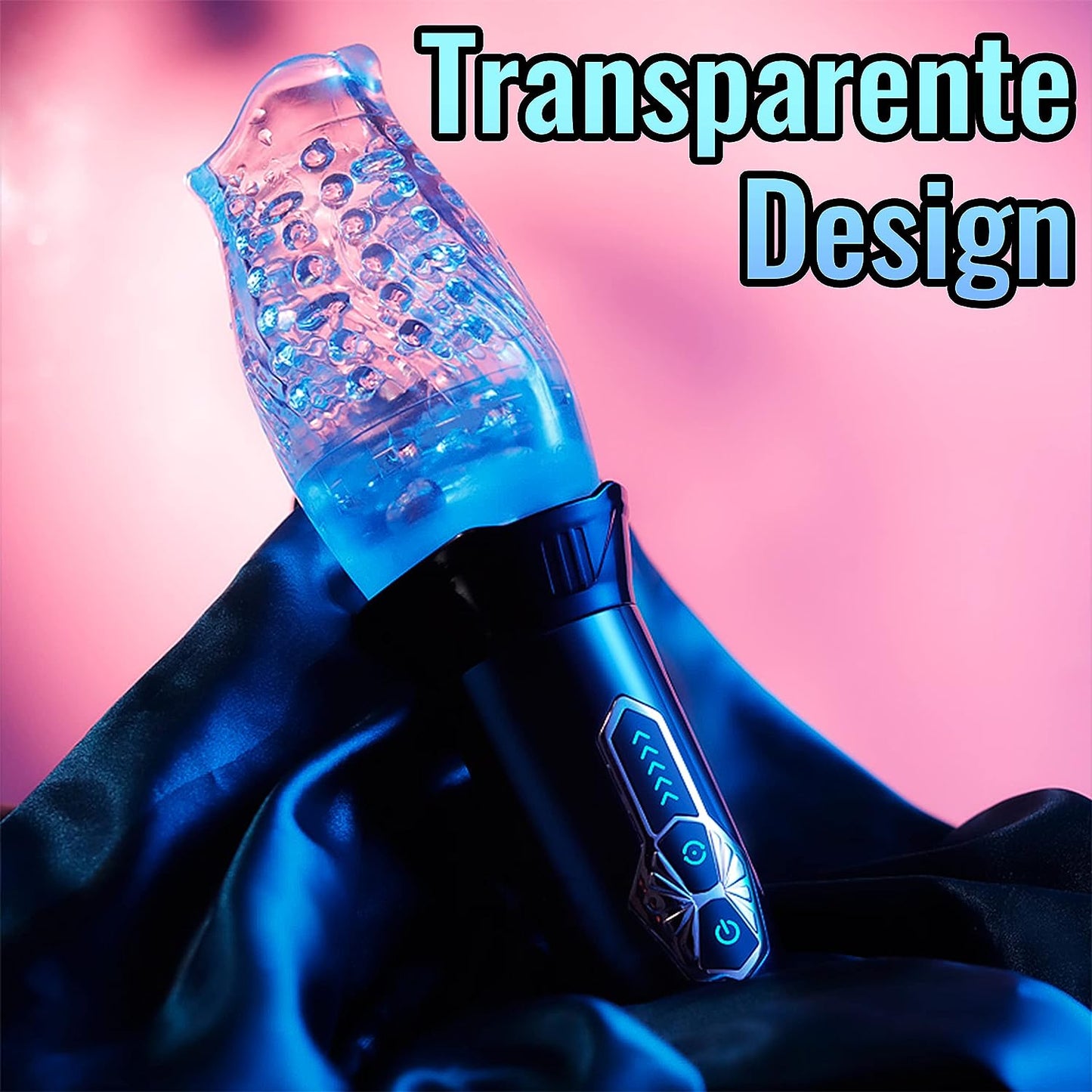 5 Rotationsmodi 10 Vibrationsmodi 3D Transparenter Masturbatoren Oral Penis Trainer