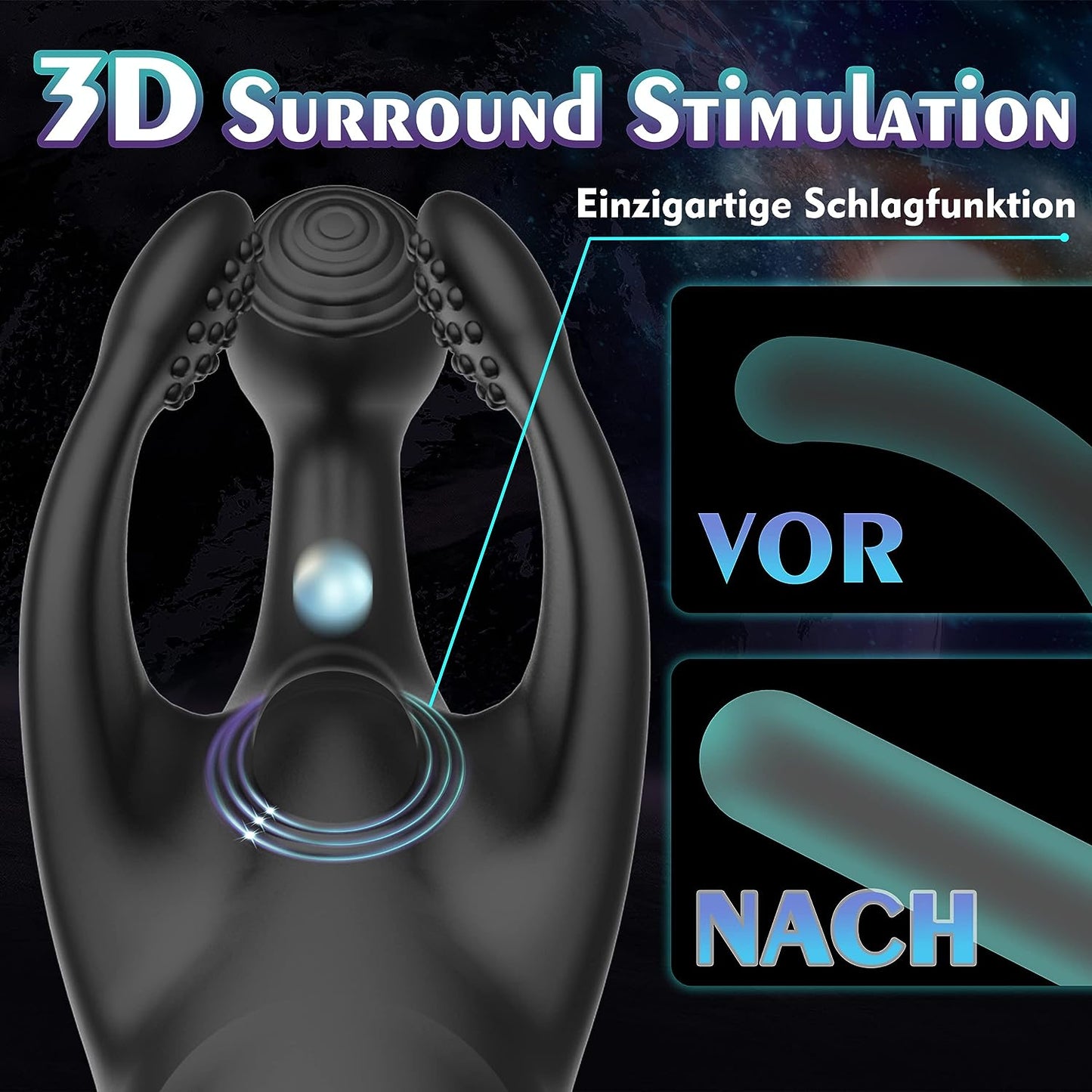 Masturbator Masturbieren Eichel Vibration Stimulator mit 10 Slaps- und Vibrationsmodi