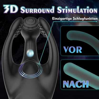 Masturbator Masturberende Eikel Vibratiestimulator met 10 klap- en vibratiemodi 