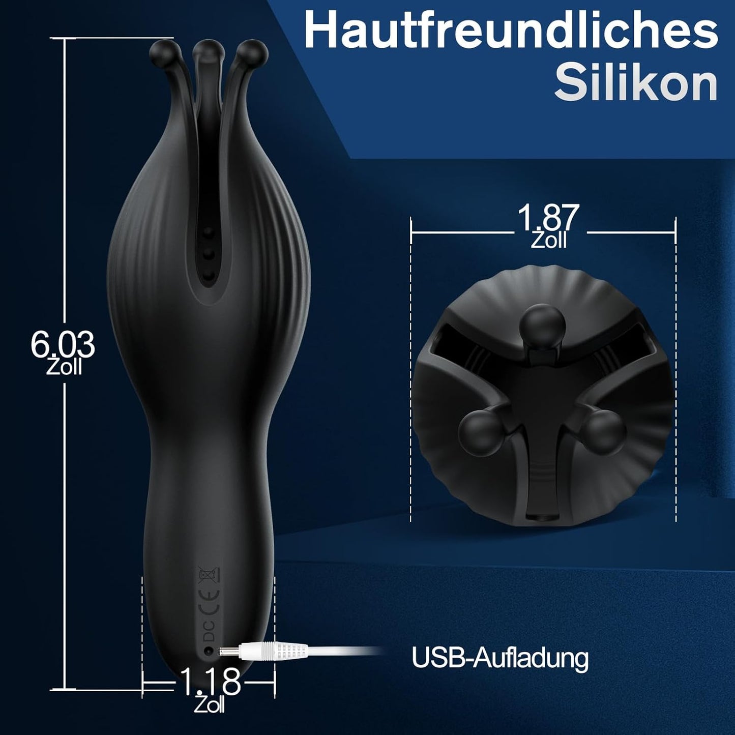 2-in-1 Penis Trainer Eichelvibrator Masturbieren mit 10 Frequenzen Präziser Stimulation