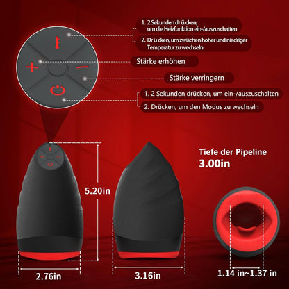 Elektrischer Masturbieren Penis Trainer mit 3 Vibrationsintensitäten 6 Vibrationsmodi