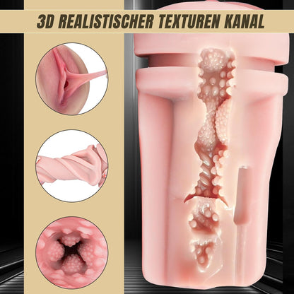 3D Realistischer Automatische Masturbatoren Vagina Pussy mit 10 Vibration Masturbieren