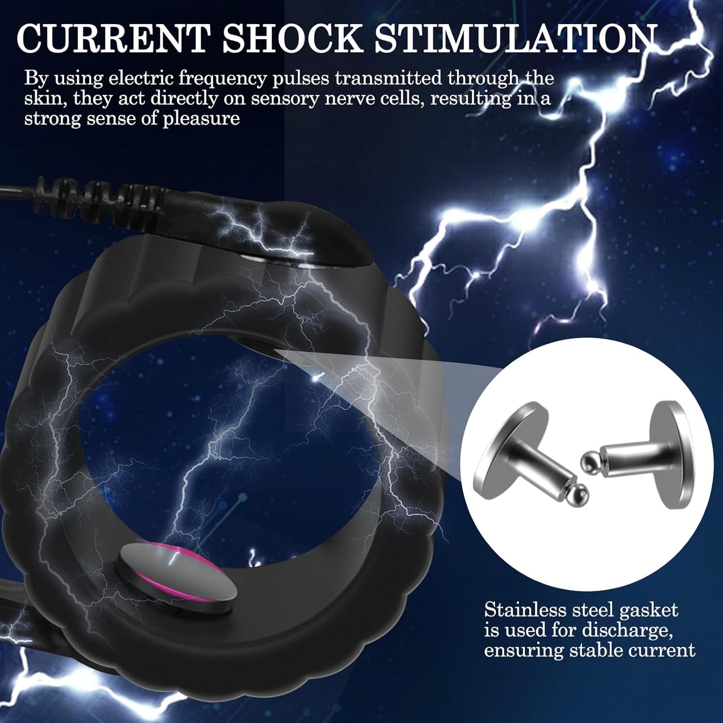 Elektro Stimulation Penisring Vibrator mit Fernbedienung und 8 Elektro  Modi Prostata Vibration Cockring