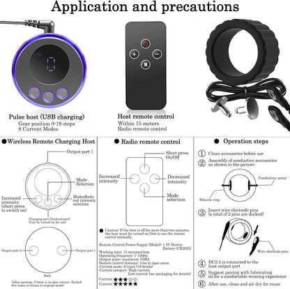 Elektro Stimulation Penisring Vibrator mit Fernbedienung und 8 Elektro  Modi Prostata Vibration Cockring