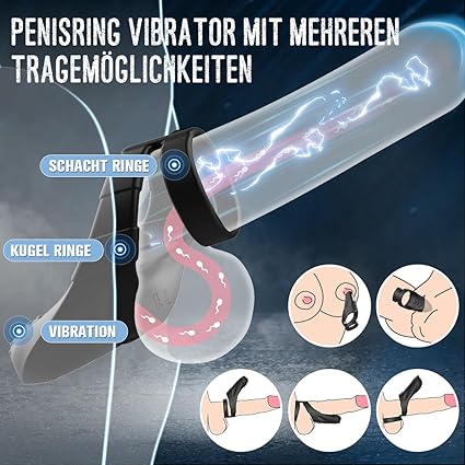 Dual Penisring Penishülle Vibrator mit 10 Vibrationsmodi